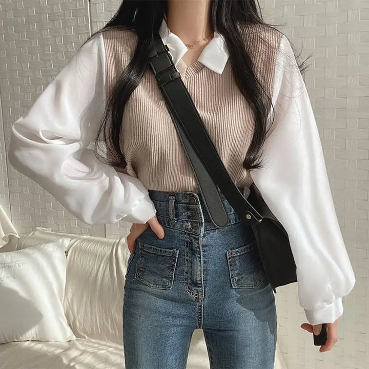 Korean Chic Layered Blouse